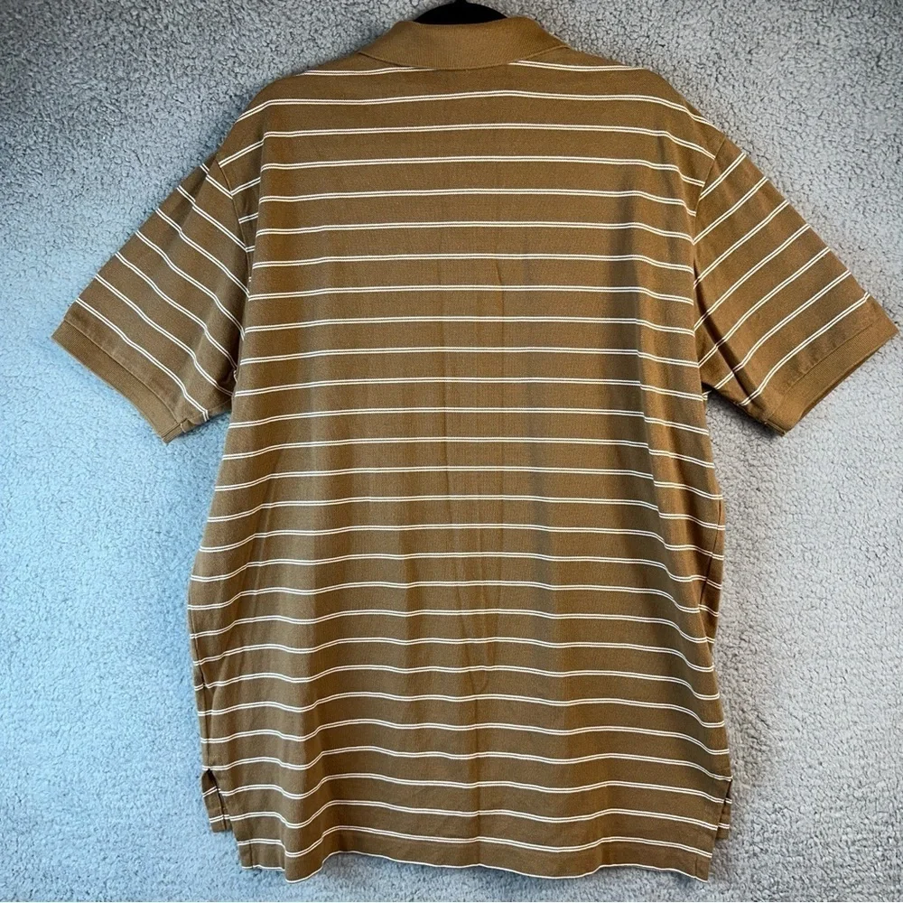 Polo by Ralph Lauren Shirt Mens XL Brown Stripe Knit Polo Green Pony Logo